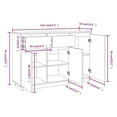 thumbnail image 4 of vidaXL Sideboard Black 110x34x75 cm Solid Wood Pine, 4 of 5