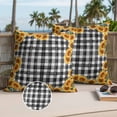 thumbnail image 2 of Summer Sunflowers Outdoor Pillow Covers Pack of 2 Farmhouses Retro Black White Plaid Waterproof Throw Pillow Covers Decorative Cushion Cases for Patio Garden Tent Balcony Couch 26x26 inch, 2 of 9