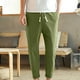 thumbnail image 1 of Pantalones largos de algodón para hombre, con cordón ajustable, informales, de color liso, lavados, de pierna recta, para exteriores, de algodón, 1 of 5