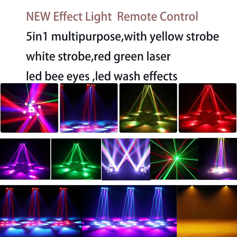 Visual Show Remote Control Disco Light LED Bee Eyes RG Laser Stage Light with Strobe Wash Beam Effect DJ Equipment For Christmas Party Show