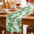 thumbnail image 5 of Summer Botanical Table Runner 72 Inches, Monstera Palm Leaves Green Bed Runner Dresser Scarves Tabletop for Indoor Outdoor Parties/Ceremony/Banquet, 14" x 72", 5 of 9