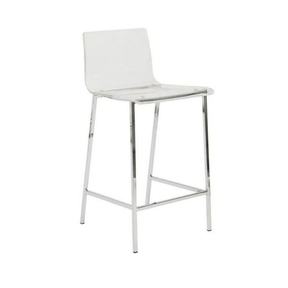 Plata Import Sasha Stool Polished Silver