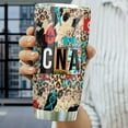 thumbnail image 4 of CNA Tumbler 20 Oz with Lid, Nurse Tumbler Isulated Stainless Steel, CNA Week Gifts Coffee Mug, Nurse Gifts for Women Coffee, CNA Icons Cowhide Themos, 4 of 6