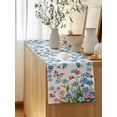thumbnail image 5 of Table Runner 90 Inches Long for Kitchen Dining, Blue Spring Floral Dresser Scarf Farmhouse, Dining Table Decorations for Wedding/Parties, Pink Flowers Butterfly Pastoral 13 x 90 In, 5 of 8