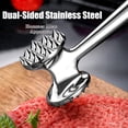 thumbnail image 4 of Meat Tenderizer Hammer Mallet Tool for Pounding Beef, Steak, Chicken, Pork, Stainless Steel Double-sided Meat Hammer Kitchen Tool, 4 of 12