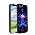 thumbnail image 1 of Compatible with iPhone 13 Phone Case, Psychedelic-Trippy-Alien-Art-Visuals-Colours02 Case Men Women, Flexible Silicone Shockproof Case for iPhone 13, 1 of 1