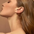 thumbnail image 4 of Gold/Silver Dangle Earrings for Women Dainty Long Tassel Drop Earrings, Hypoallergenic Dangling Lip Block Snake Chain Leaf Twisted Threader Earrings for Women Jewelry, 4 of 6