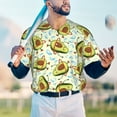 thumbnail image 4 of Fotbe Avocado Doing Sport Baseball Jersey Shirt for Men and Women, Casual Short Sleeves Button Down T-Shirt-Small, 4 of 9