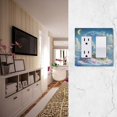 thumbnail image 5 of Yayeee Rocker Switch Wall Plate 2-Gang 4.7"x4.6" Home Decorative Outlet Cover, Crystal Ocean, 5 of 6