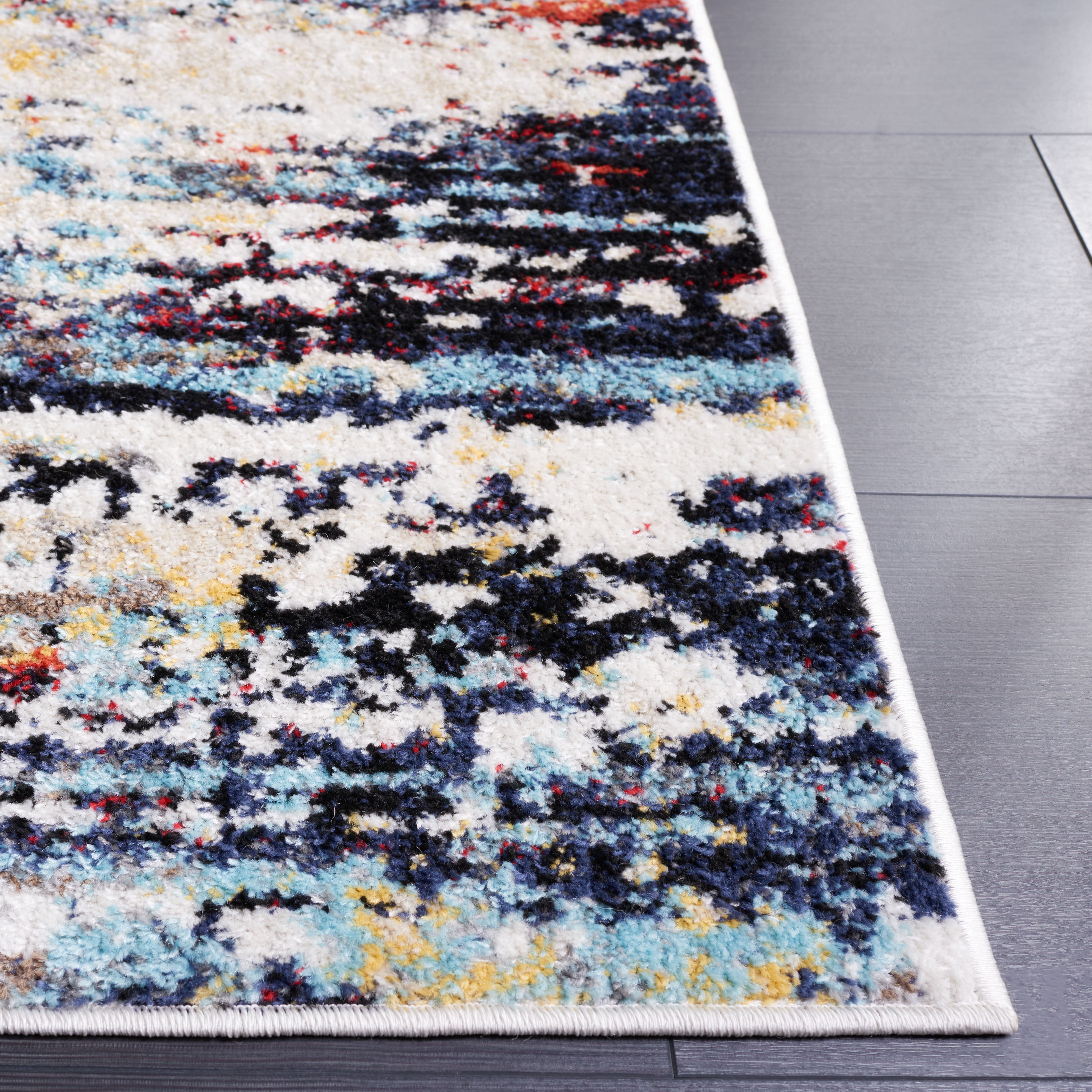 SAFAVIEH Adirondack Aldous Abstract Area Rug, Ivory/Navy Rust, 5'1" x 7'6"