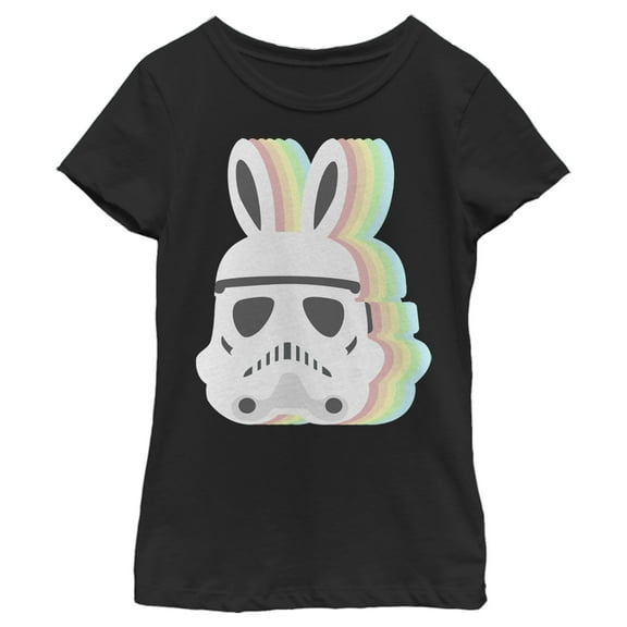 Girl's Star Wars Easter Stormtrooper Pastel Easter Ears Graphic Tee Black X Large
