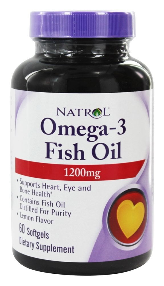 Natrol Heart Health Omega-3 Fish Oil, Lemon Flavor 1200mg, 60 Softgels