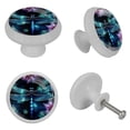 thumbnail image 7 of 4 PCS Dragonfly Crystal Glass Round Cabinet Knob Drawer Pull Handle Glowing in The Dark for Kitchen, Cupboard, Dresser, Wardrobe, etc, 7 of 7