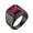Black Red, variant on Square Gemstone Signet Ring Stainless Steel Geometric Band Minimalist Wedding Symbol Promise Ring Multi-Color Options Unisex Silver Green Size 13