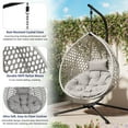 thumbnail image 3 of Indoor Outdoor Hammock Chair With Stand, Rattan Egg Swing Hanging Chair With Cushion For Balcony Bedroom Garden, 3 of 13