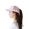 thumbnail image 1 of WITHMOONS Ponytail High Bun Hat Ponycaps Cotton Baseball Cap PZ10042 (Pink), 1 of 2