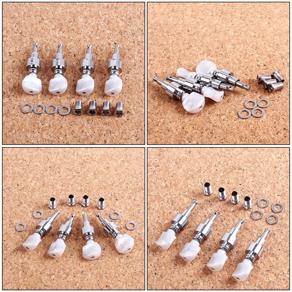 Pawsdot Banjo Tuning Pegs Plated Silver Metal for Enhanced Sound and Durability 4Pcs