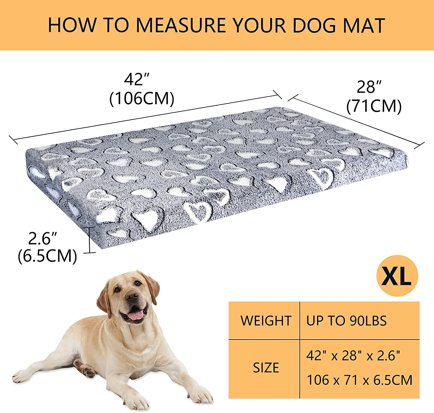 Beds & Furniture Dogs Pet Supplies Removable Machine Washable Cover Plush  Dog Mattress for Joint Relief Dog Bed for Crate Coffee Waterproof Inner  Lining Cool and Warm VANKEAN Stylish Reversible Dog Mat