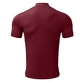 thumbnail image 4 of Hombres Manga Corta Top Alta Elasticidad Color Puro Cuello Alto Slim Fit Camiseta Interior Jersey, 4 of 6
