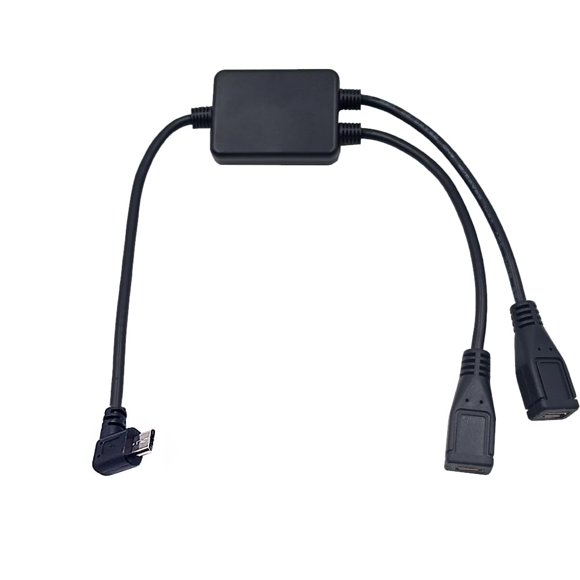 Kework Micro Usb 5 Pin Splitter 30 Cm Ángulo Recto Micro Usb Splitter Cable 2 Puertos Micro Usb Hub 1 Macho A 2 Hembra Divisor De Extensión Cable Tipo Y (Ángulo Recto)