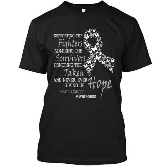 Brain Cancer Awareness T-Shirt Made in the USA Size S to 5XL