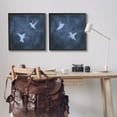 thumbnail image 2 of Stupell Modern Blue Birds Flying Silhouettes Animals & Insects Painting Black Framed Art Print Wall Art, Set of 2, 2 of 8