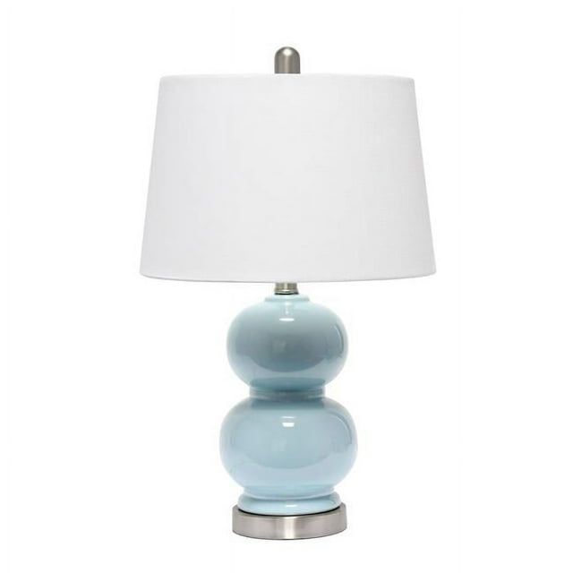 Lalia Home LHT-4003-LT Dual Orb Table Lamp with Fabric Shade, Light Blue