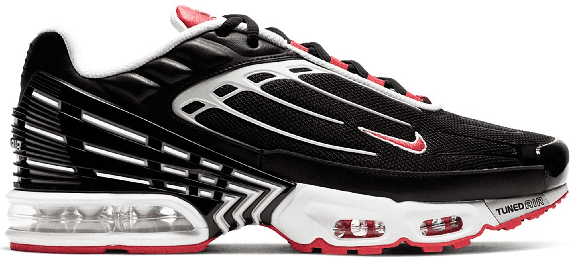 air max plus 3 black white