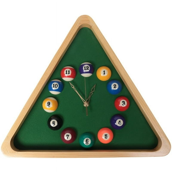 13 Inch Billiard Quartz Clock with Solid Wood Frame Wall Clock for Living Room,Bedroom