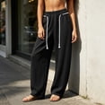 thumbnail image 5 of Gytharion Women's High Waist Wide Leg Joggers Solid Color Drawstring Loose Sweatpants with Pockets Casual Track Pants, 5 of 7