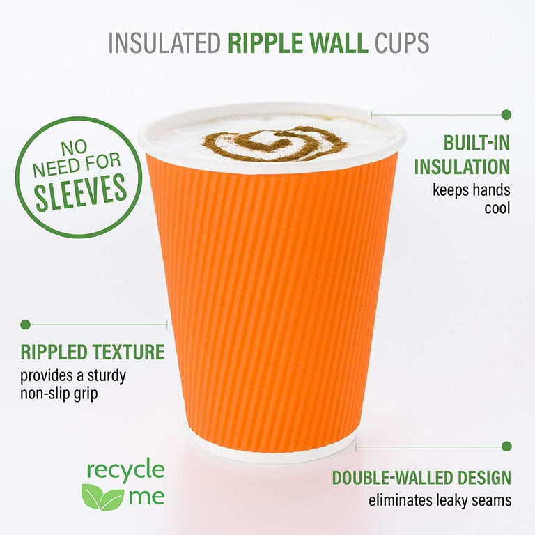 12 oz White Paper Coffee Cup - Double Wall - 3 1/2 x 3 1/2 x 4 1/4 - 500  count box