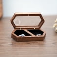 thumbnail image 2 of Caja de Madera para Anillos con 2 Ranuras, Organizador Diario para Guardar Anillos, Pendientes y Joyas, Caja de Compromiso para Anillos de Boda C, 2 of 10