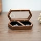thumbnail image 2 of Caja de Madera para Anillos con 2 Ranuras, Organizador Diario para Guardar Anillos, Pendientes y Joyas, Caja de Compromiso para Anillos de Boda D, 2 of 10