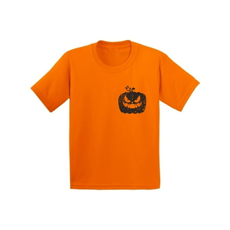 Awkward Styles Jack-O'-Lantern Pumpkin Pocket Tshirt Halloween Pumpkin T Shirt Halloween Shirt for Kids Gifts for Halloween Spooky Shirt Scary Pumpkin Tshirt Kids Halloween T-Shirt Pumpkin Face Shirt