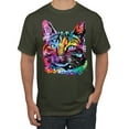 thumbnail image 1 of Cute Cat | Dean Russo Art Animal Lover Men's T-Shirt, Military Green, XX-Large, 1 of 6