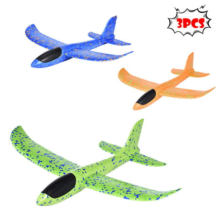 Iuhan 3Pack Airplane Toy Throwing Foam Plane Gliders Flying Aircraft Best Outdoor