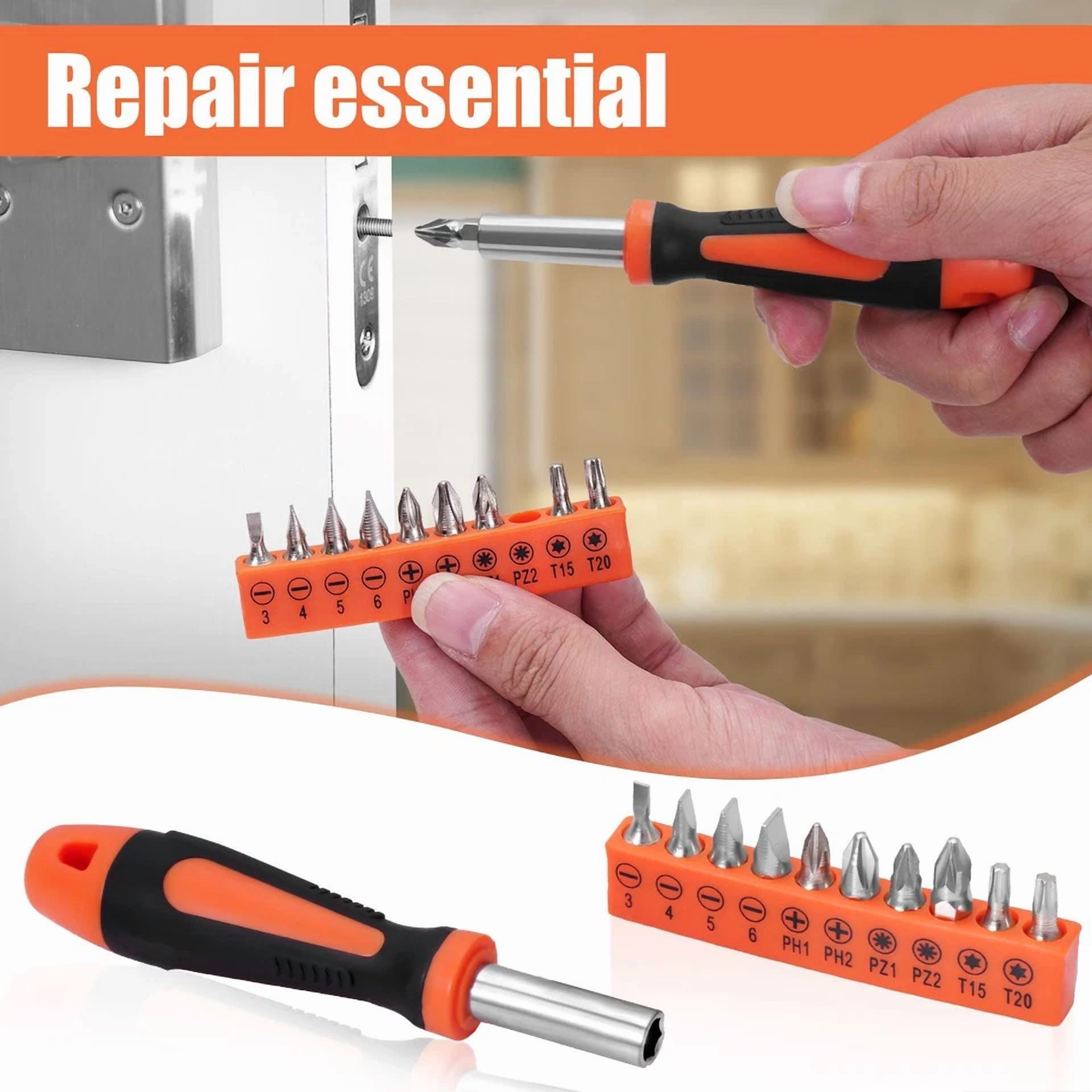 CRESTIN- 23Piece Household Tools Kit Small Basic Home Tool Set With Plastic Toolbox Great