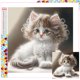thumbnail image 1 of Con Cuentas Cuadradas 5D DIY Kit Gato Blanco Del 35x35cm, 1 of 10