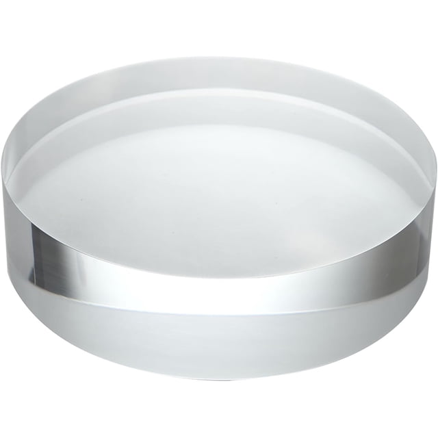 CiaoHER 2in Thickness 7in Diameter Acrylic Disc Display Block Clear Polished Round Pedestal Stand Riser 7" x 2", 1 Pack