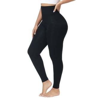 On The Go! Women's High Waist Black Leggings Size L-2X, SuperSoft