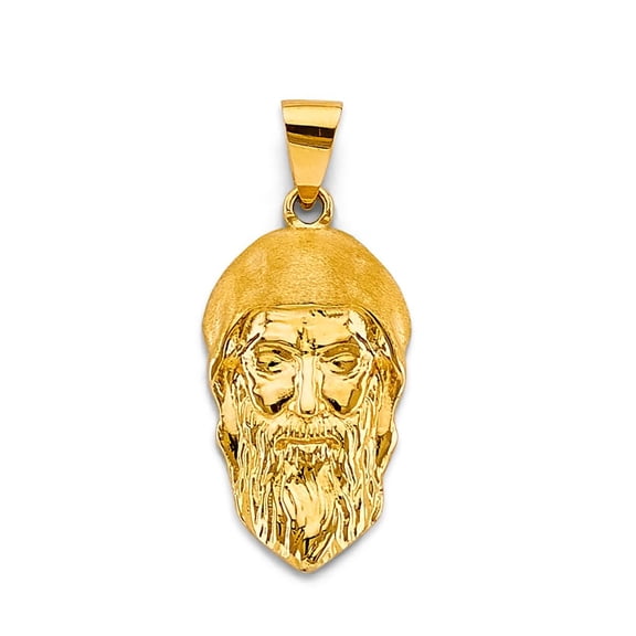 TGDJ 14K Solid Yellow Gold Saint Charbel Pendant – Religious Medallion for Necklace or Chain