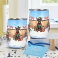thumbnail image 4 of Merry Christmas Woofmas Xmas Noel Doberman Pinscher Elf Candy Cane Snow 12oz Stainless Steel Wine Tumbler Insulated Cup with Lid Doberman Dog Lover Gifts - 13017, 4 of 5