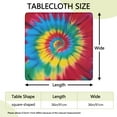 thumbnail image 2 of Colorful Tie Dye Mandala Pattern Square Fitted Tablecloth with Elastic Edge,Square Table Cover,Washable Elastic Table Cover for Home Kitchen Party Decor 36"x36", 2 of 6
