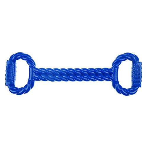 MPP Infinite Tug Dog Toy Braided TPR Texture Tough Rubber Handles 18" Choose Color (Blue)