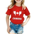 thumbnail image 4 of Gbsyewxs Girls Tshirts Short Sleeve Crew Neck Canada Flag Print Loose Summer Shirts For Kids Red Size 12-13 Years, 4 of 4