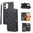 thumbnail image 1 of YEYKX Cartera for iPhone 11 de 6,1 Pulgadas con Correa para Muñeca/hombro, 9 Ranuras para Tarjetas, Monedero con Cierre, Soporte de Cuero de Lujo, Funda Cell Phone a Cuadros, Negro, 1 of 10