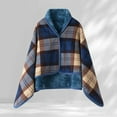 thumbnail image 2 of BWASD Womens Shawl Wraps Casual Open Front Cardigan Double Layer Plush Lined Poncho Cape Plaid Blanket Home Fashion Outdoor Work Outfit, 2 of 4