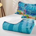 thumbnail image 4 of spefrowx Cartoon Sea Turtle Quilt King for Girls Boys, Vibrant Coral Tropical Fish King Coverlet Set, 3pcs, 4 of 7