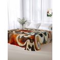 thumbnail image 6 of Full Flat Sheet Only Vintage Ethnic Flower Texture Soft Microfiber Cooling Bedding Sheets Abstract Tribal Geometric Art Flat Bed Sheet, 6 of 9