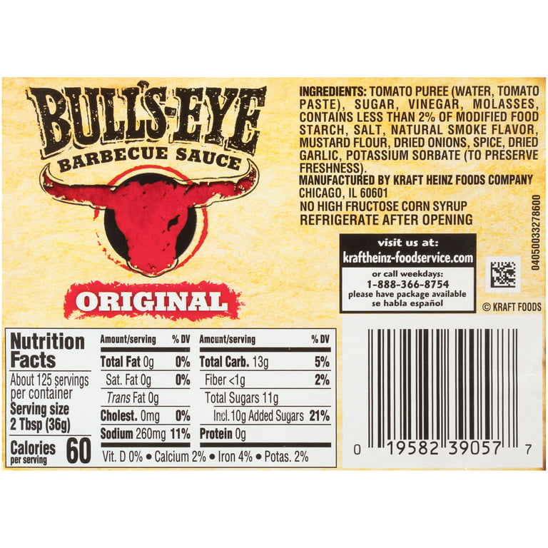 Bull S Eye Original Bbq Sauce 1 Gal